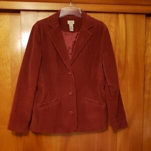 LL Bean Red Corduroy Blazer Classic Design